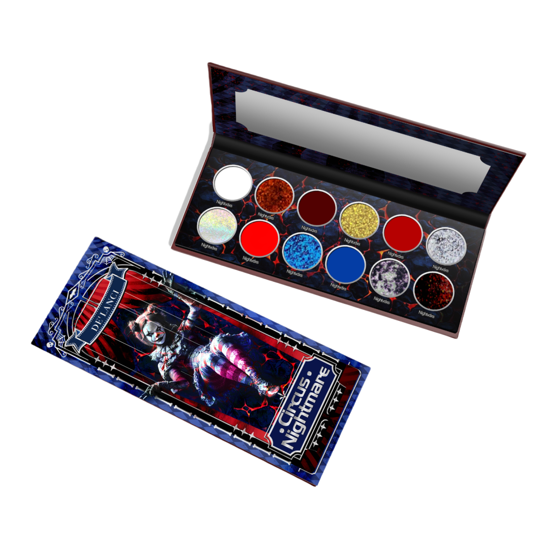 DE'LANCI Circus Nightmare 12-Color Red & Blue Eyeshadow Palette