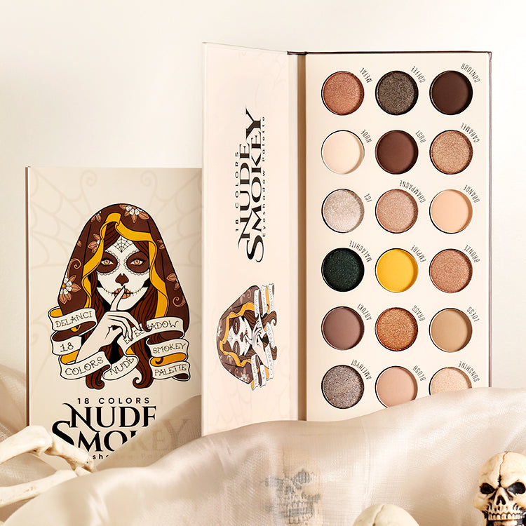 DE'LANCI 18 Colors Nude Smoky Eyeshadow Palette-DE'LANCI