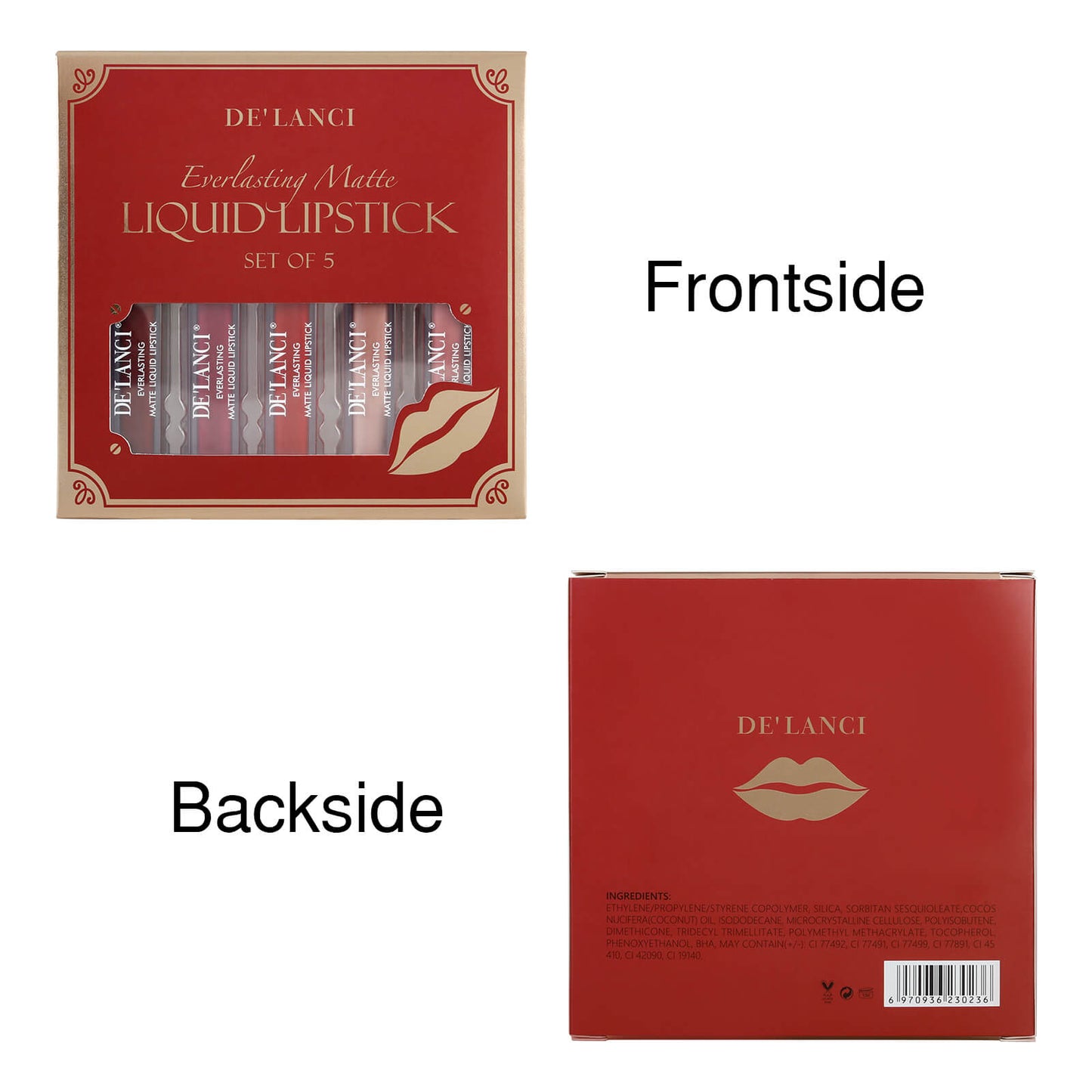 Everlasting Matte Liquid Lipstick Set Of 5 | DE’LANCI