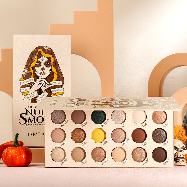 DE'LANCI 18 Colors Nude Smoky Eyeshadow Palette-DE'LANCI