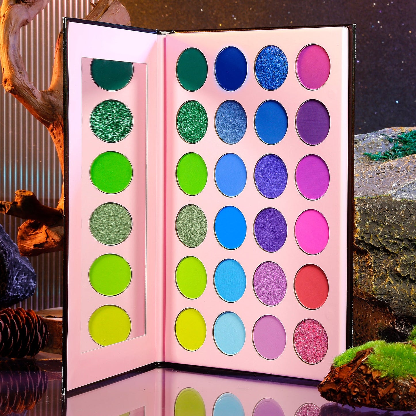 DE'LANCI Glaze Sandrlarm NEW PURPLE BLUE EYESHADOW PALETTE-24 COLOR-DE'LANCI