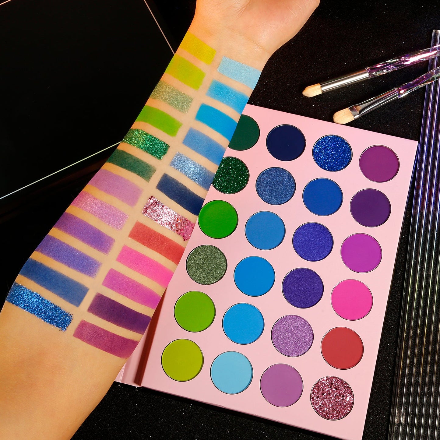 DE'LANCI Glaze Sandrlarm NEW PURPLE BLUE EYESHADOW PALETTE-24 COLOR-DE'LANCI
