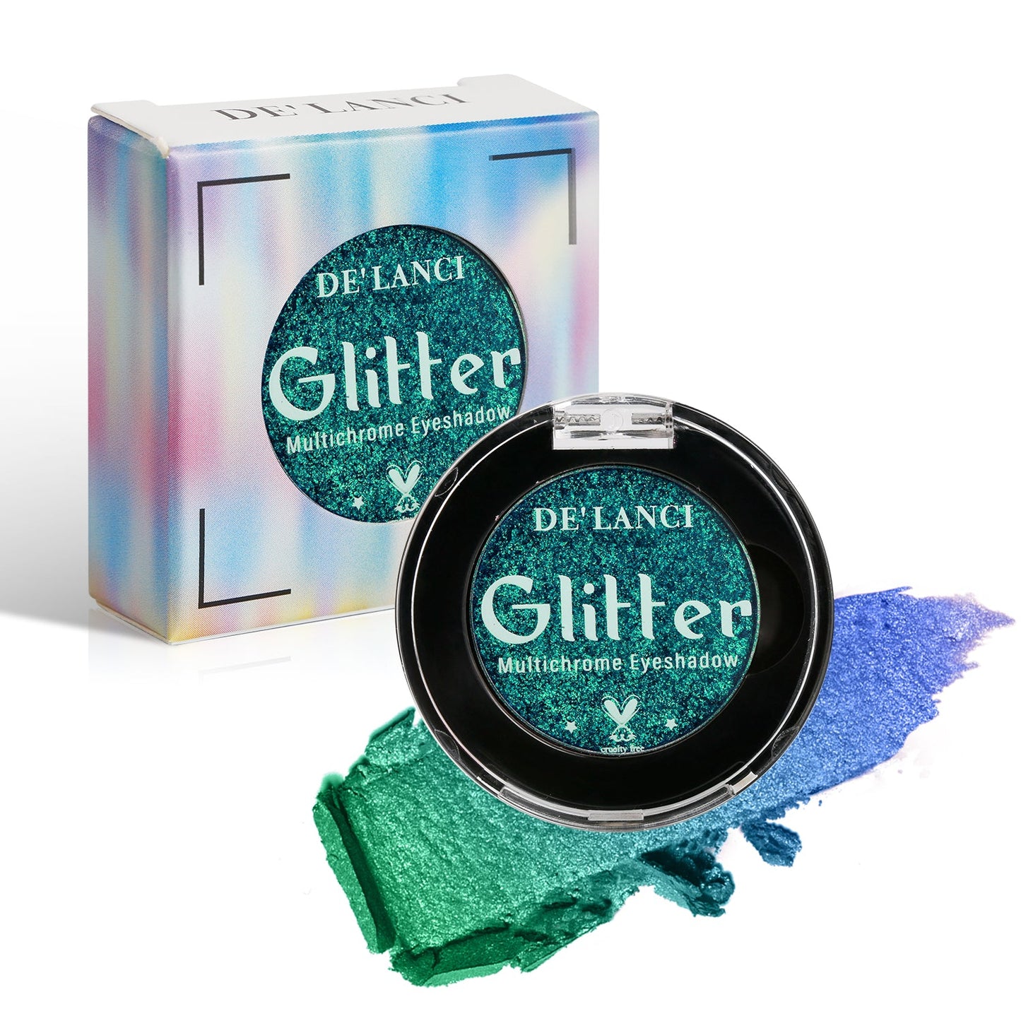 DE'LANCI Rainbow Multichrome Chameleon Eyeshadow #2E Peacock-DE'LANCI
