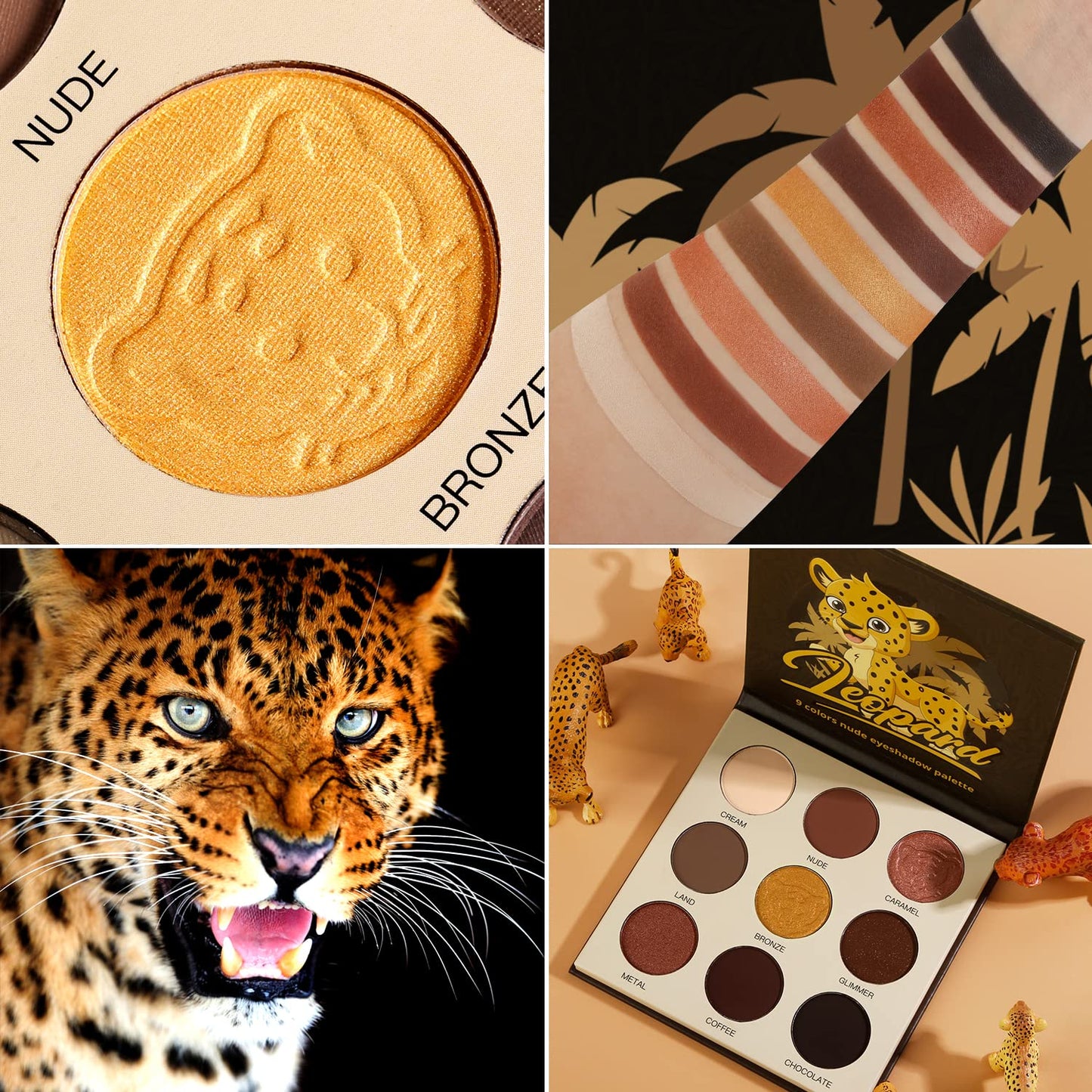 DE’LANCI 9 Colors Leopard Nude Eyeshadow Palette-DE'LANCI