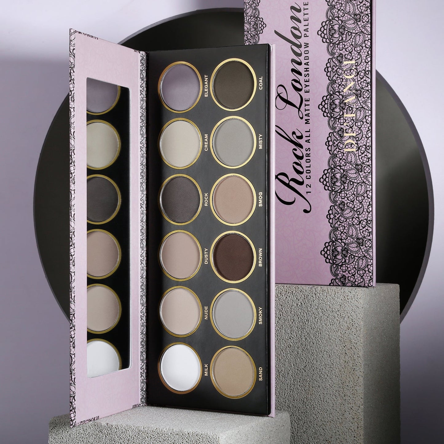 DE'LANCI Rock London 12 Colors All Matte Eyeshadow Palette