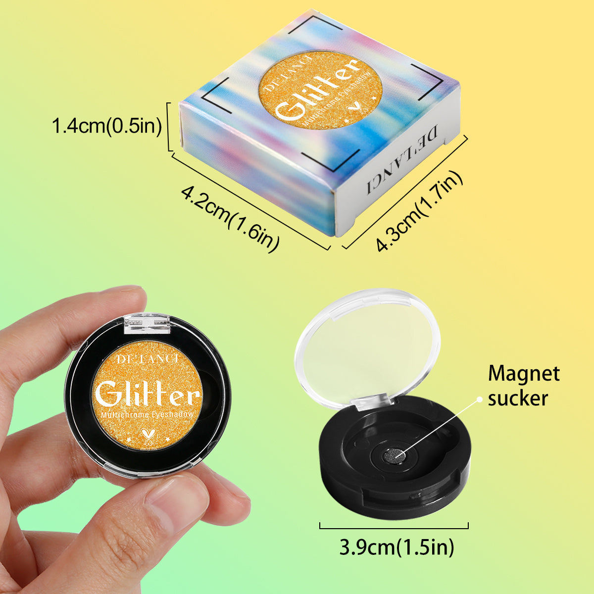 DE'LANCI Rainbow Multichrome Chameleon Eyeshadow #3B-DE'LANCI