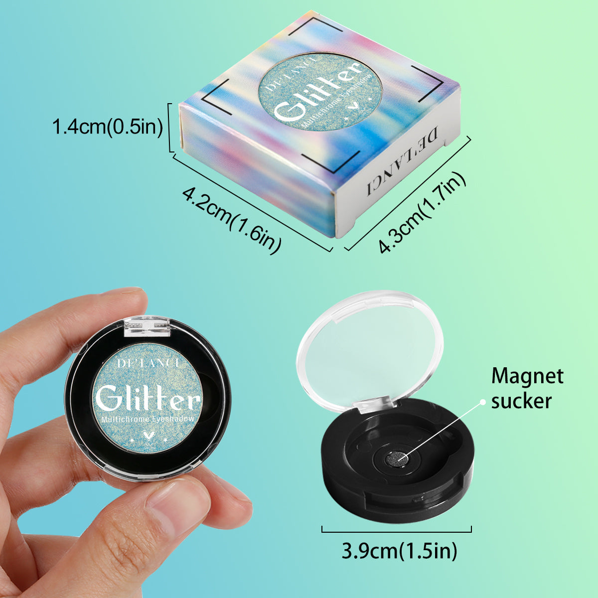 DE'LANCI Rainbow Multichrome Chameleon Eyeshadow #1D-DE'LANCI