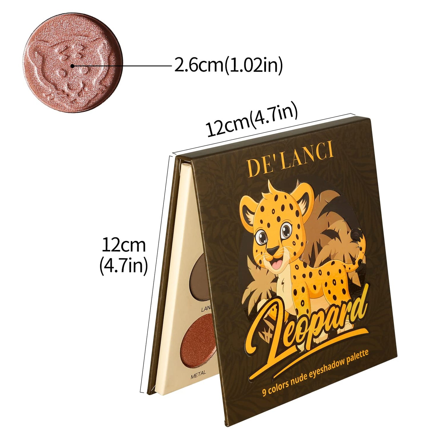 DE’LANCI 9 Colors Leopard Nude Eyeshadow Palette-DE'LANCI