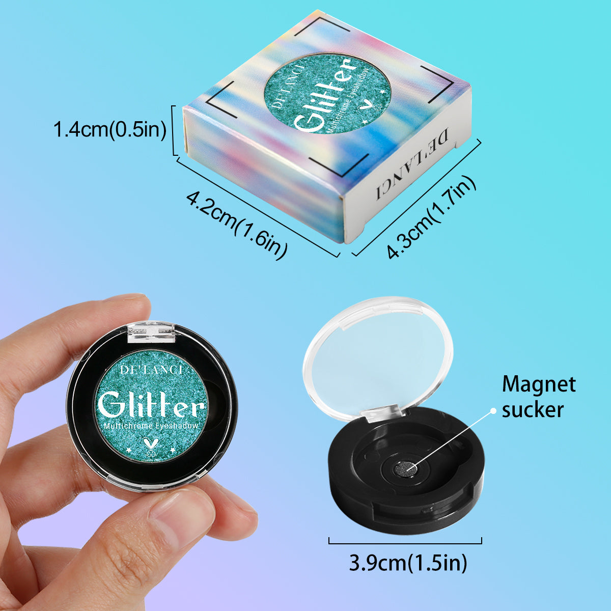 DE'LANCI Rainbow Multichrome Chameleon Eyeshadow #2D-DE'LANCI