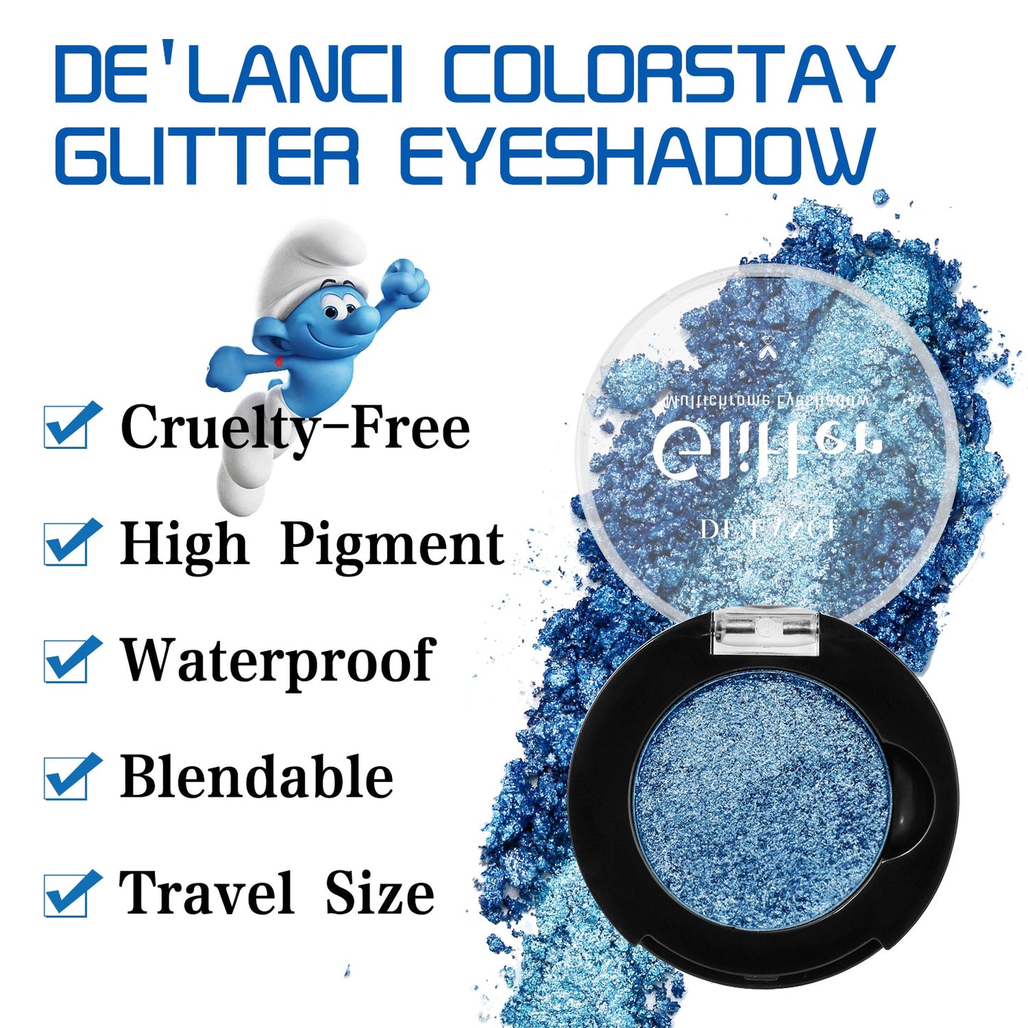 DE'LANCI Rainbow Multichrome Chameleon Eyeshadow #7E