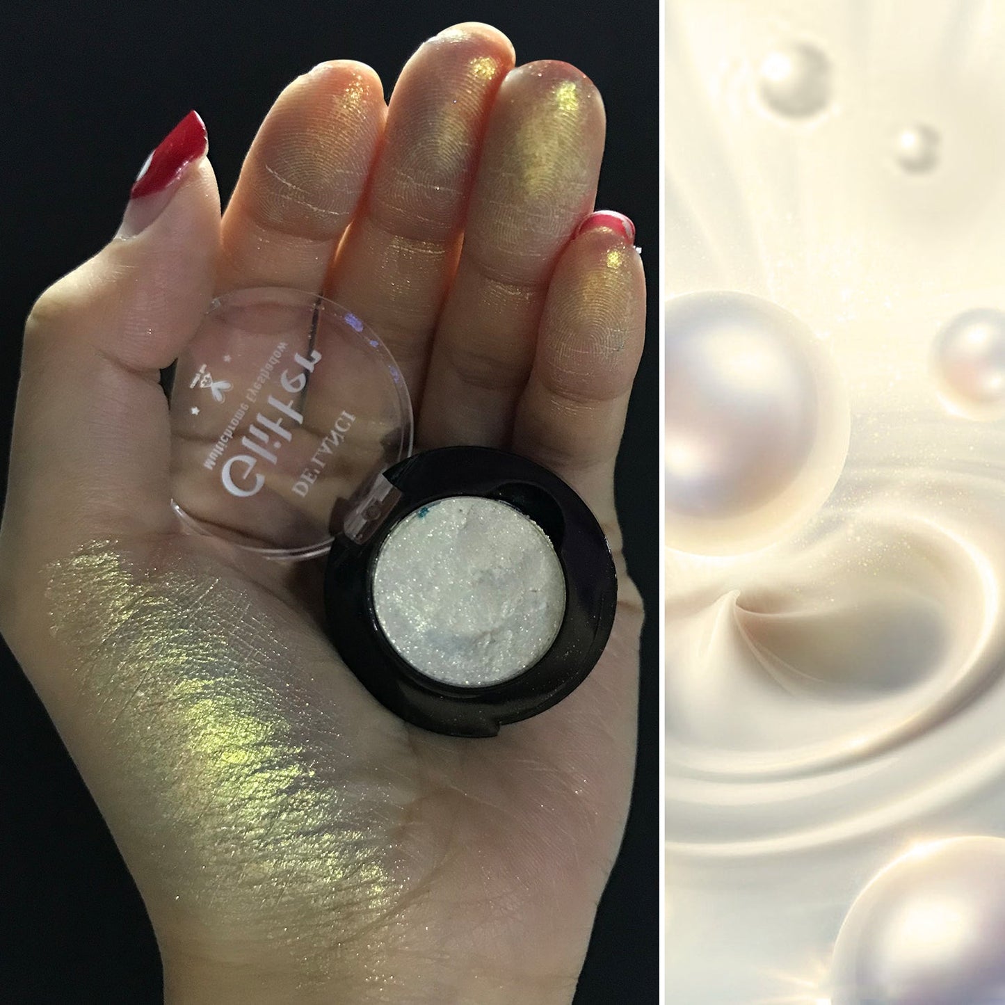 DE'LANCI Rainbow Multichrome Chameleon Eyeshadow  #2A Pearl Yellow-DE'LANCI