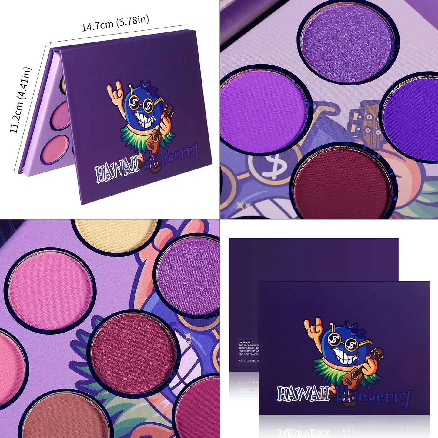 DE'LANCI Hawaii Blueberry Purple Eyeshadow Palette-DE'LANCI