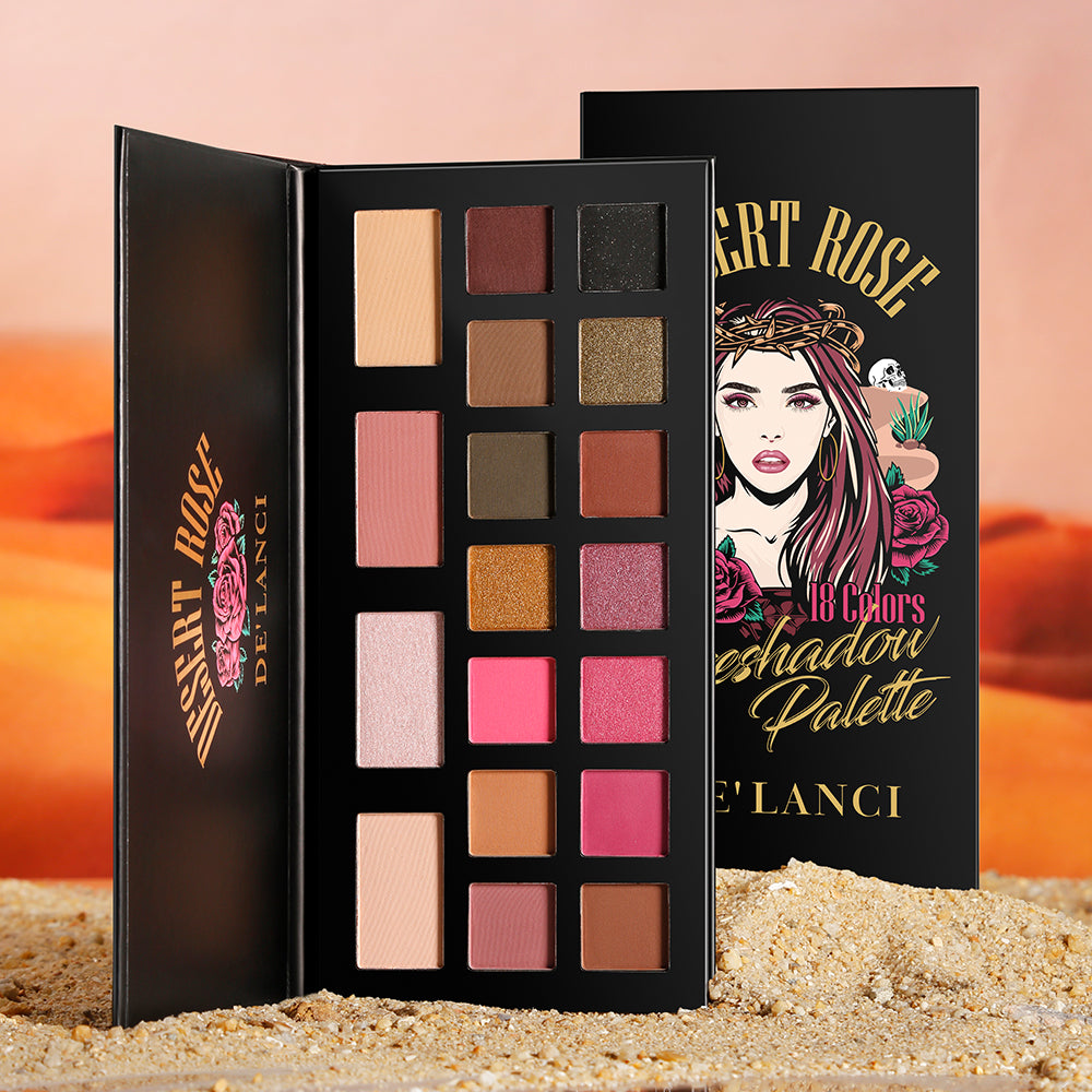 DE'LANCI 18 Colors Desert Rose Eyeshadow Palette-DE'LANCI