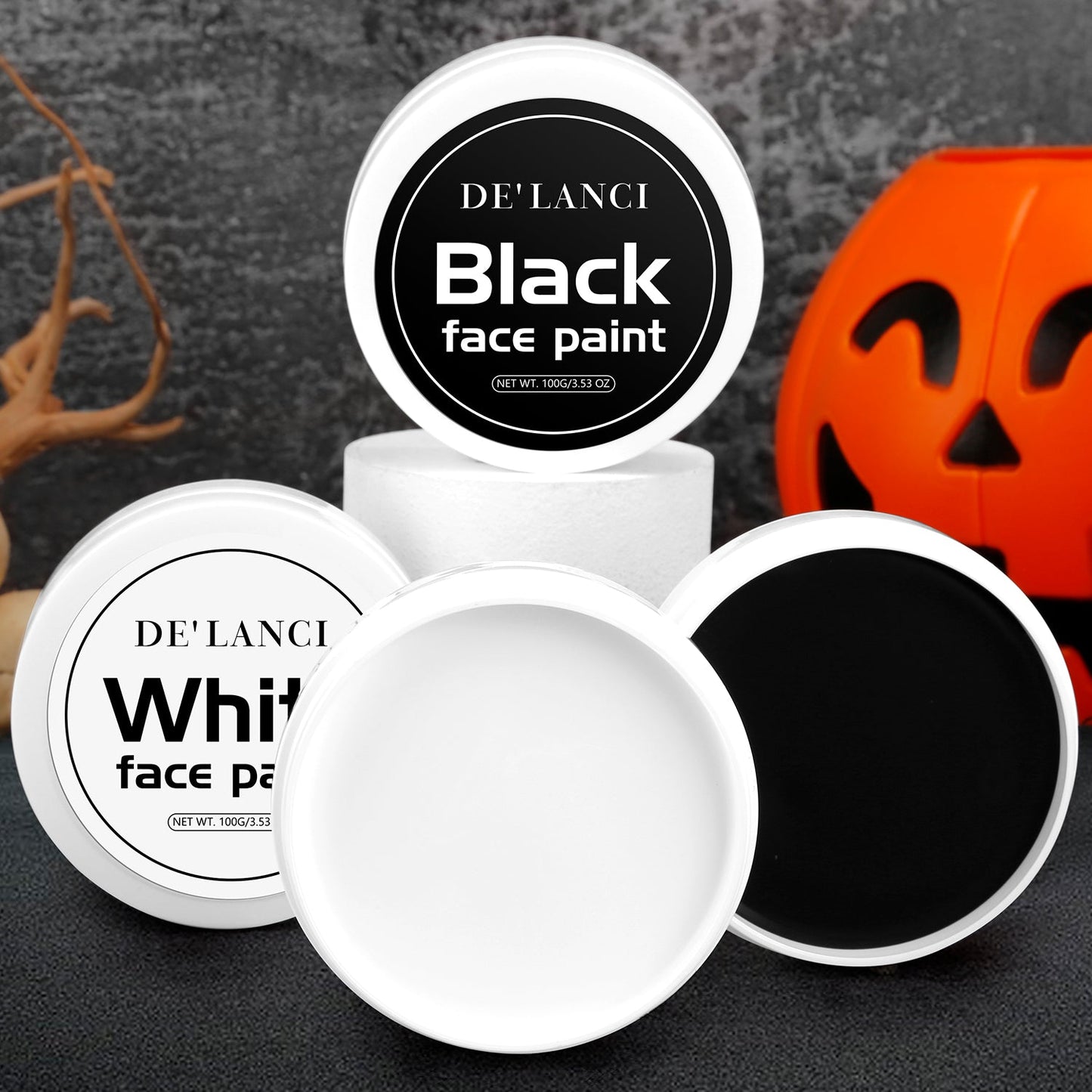 Black White Face Paint Body Painting-DE'LANCI