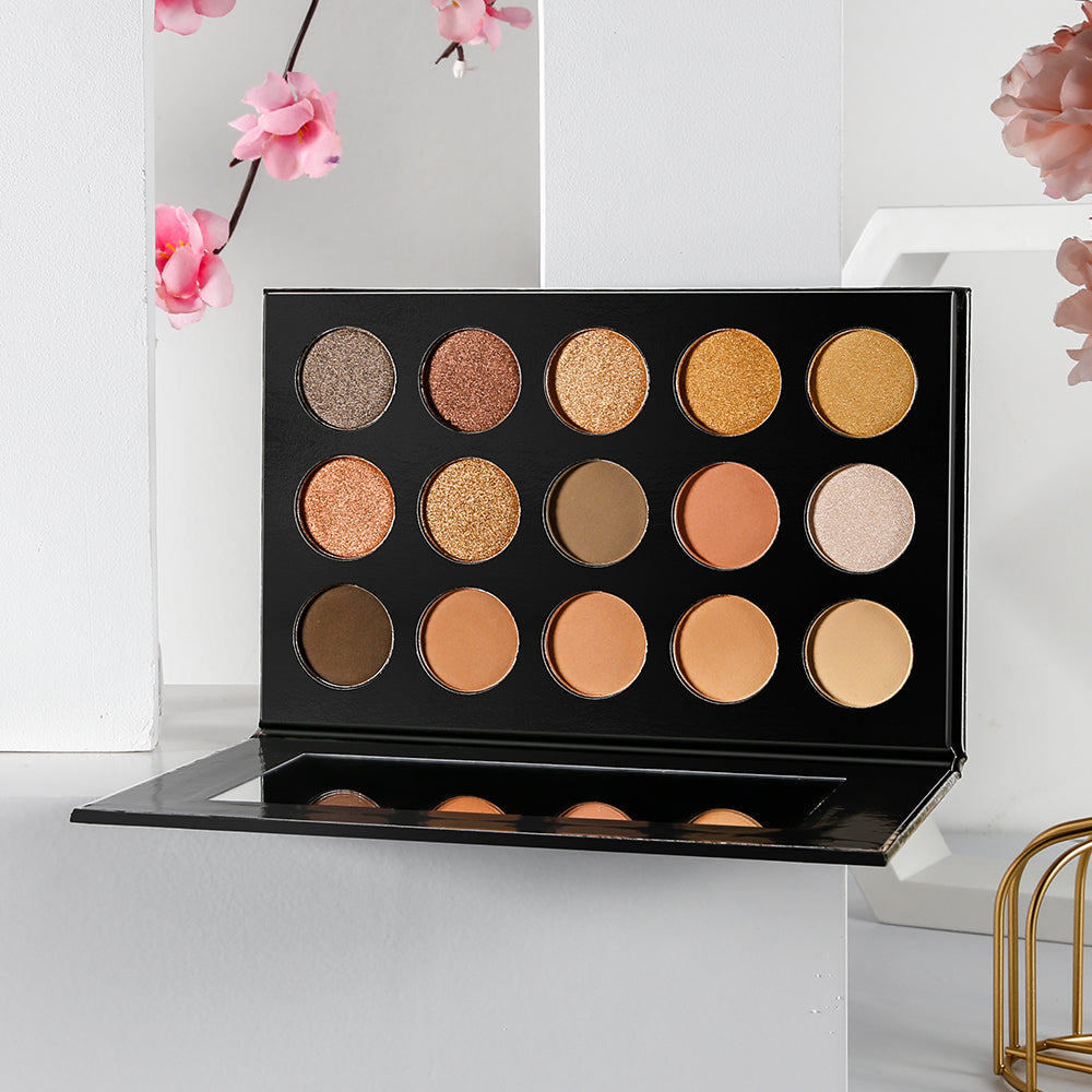 DE'LANCI 15 Color Nude Bronzed Eyeshadow Makeup Pallete