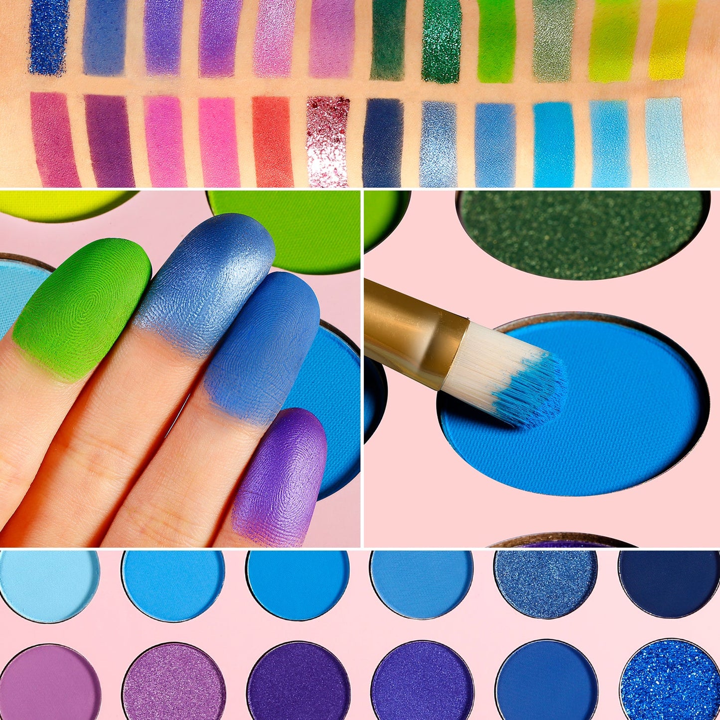 DE'LANCI Glaze Sandrlarm NEW PURPLE BLUE EYESHADOW PALETTE-24 COLOR-DE'LANCI