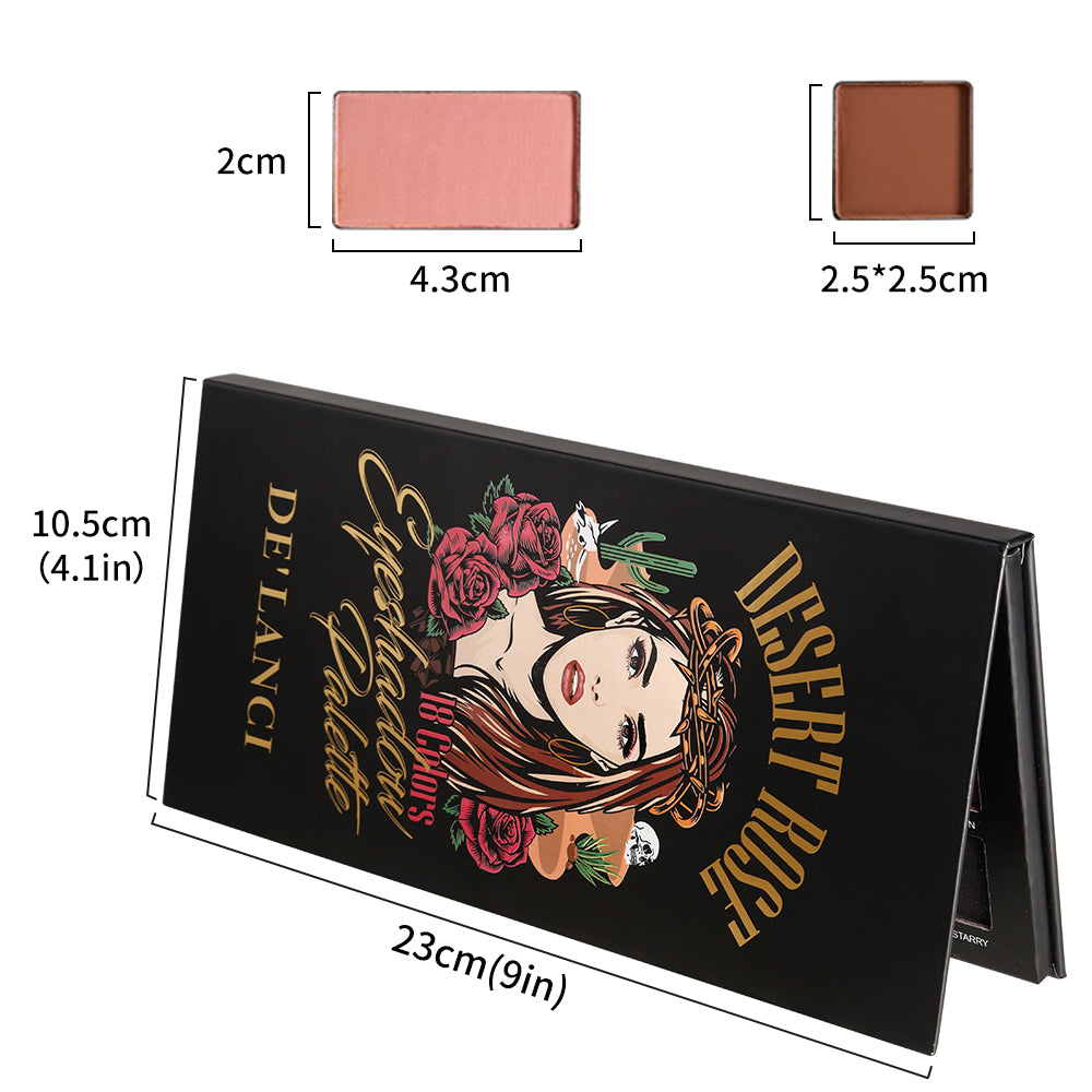 DE'LANCI 18 Colors Desert Rose Eyeshadow Palette-DE'LANCI