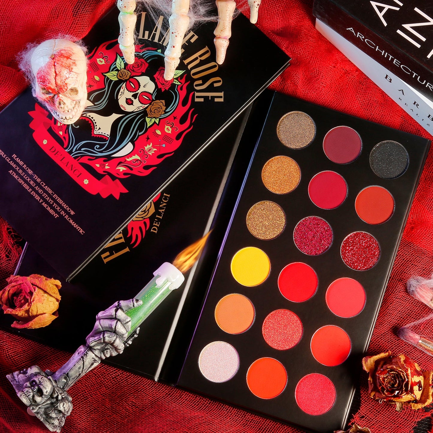 DE'LANCI New Flame Rose Eyeshadow Palette-18Color-DE'LANCI