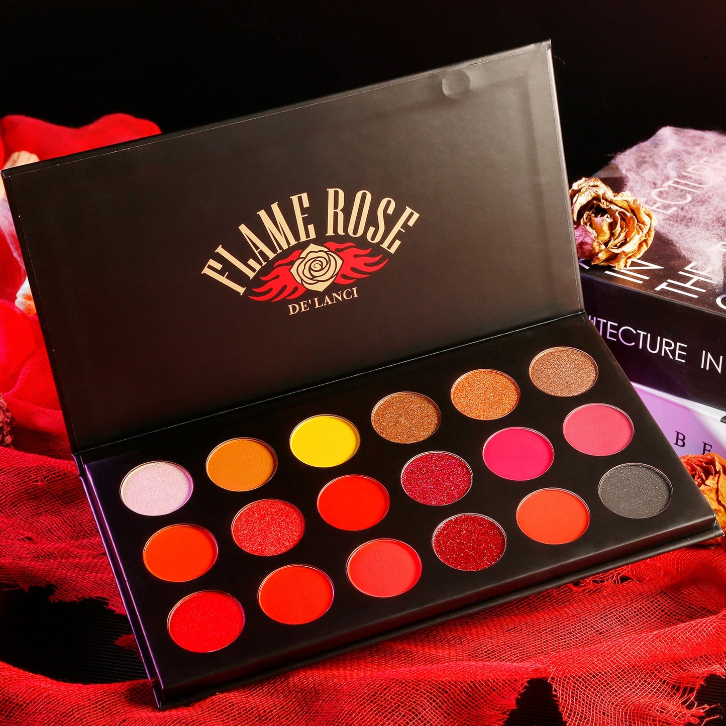 DE'LANCI New Flame Rose Eyeshadow Palette-18Color-DE'LANCI