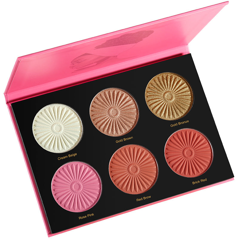 DE'LANCI NEW 6 Color Highligher Palette for Dark Skin-DE'LANCI