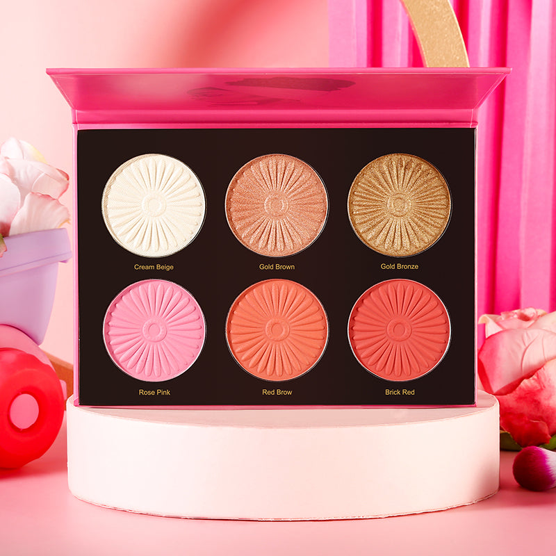 DE'LANCI NEW 6 Color Highligher Palette for Dark Skin-DE'LANCI