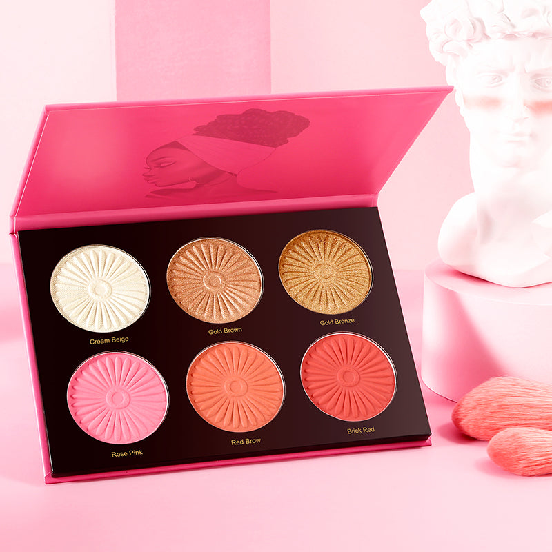 DE'LANCI NEW 6 Color Highligher Palette for Dark Skin-DE'LANCI
