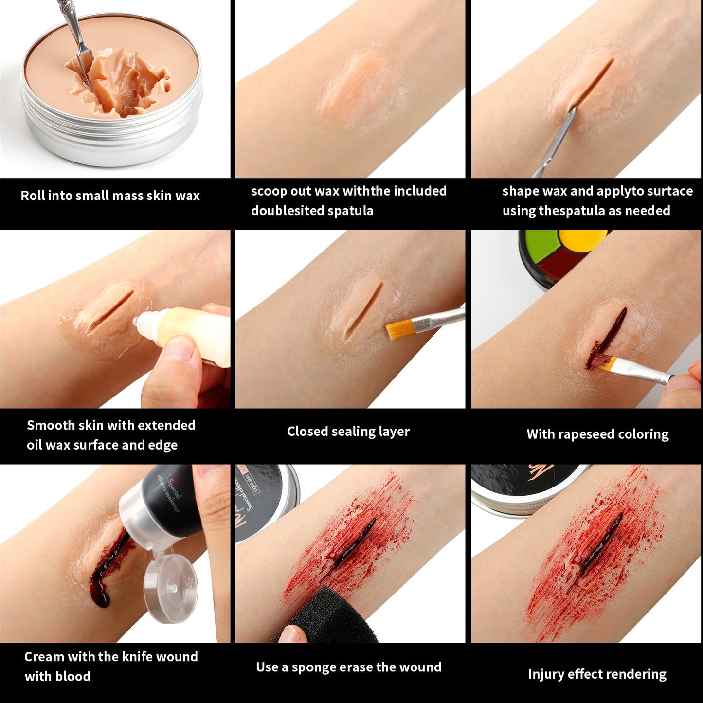 DE'LANCI Special Effects Stage Halloween Makeup Set-B