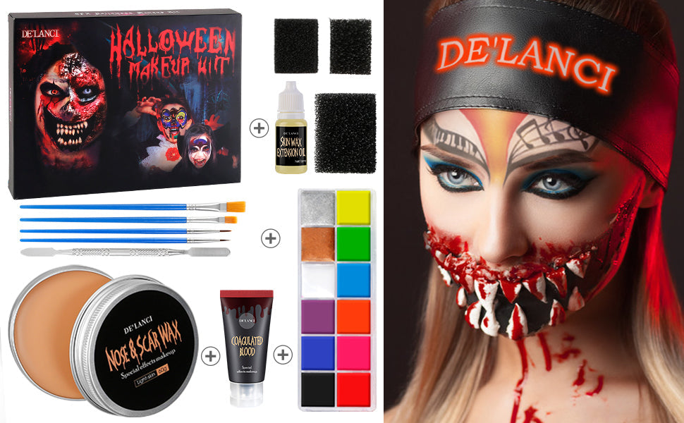 DE'LANCI New Special Effects Stage Halloween Makeup Kit-B-DE'LANCI