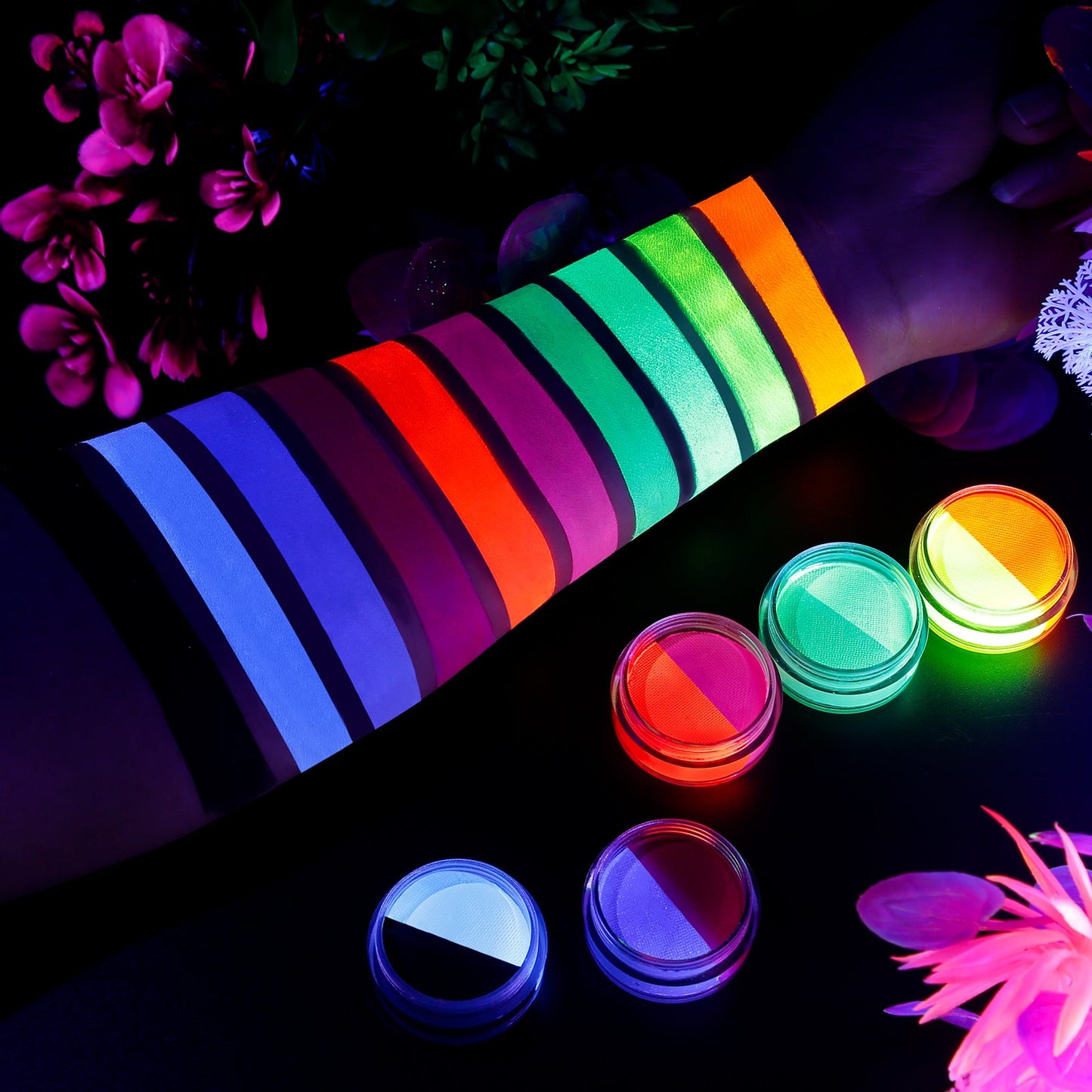 2 IN 1 Water Based Facial Pastel UV Neon Body Painting Cream