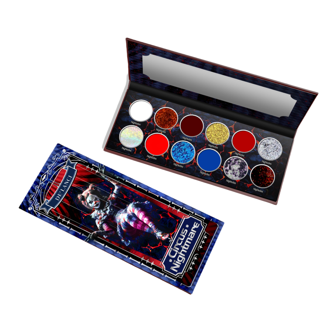 DE'LANCI Circus Nightmare 12-Color Red &  Blue Eyeshadow Palette