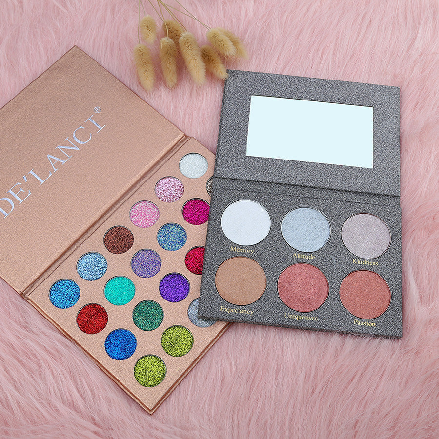 DE'LANCI Glitter Palette + Highlighter Palette-DE'LANCI