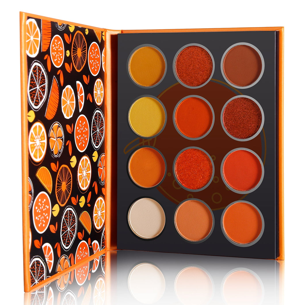 DE'LANCI 12 Colors Sweet Orange Eyeshadow Palette-DE'LANCI