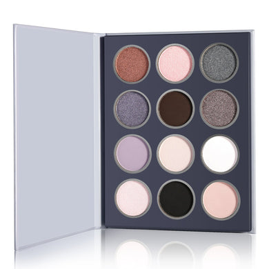 DE'LANCI 12 Colors Silver Smokey Eyeshadow Palette-DE'LANCI