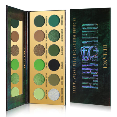 DE‘LANCI Olive Earth 12 Colors Multichrome Green Makeup Palette-DE'LANCI