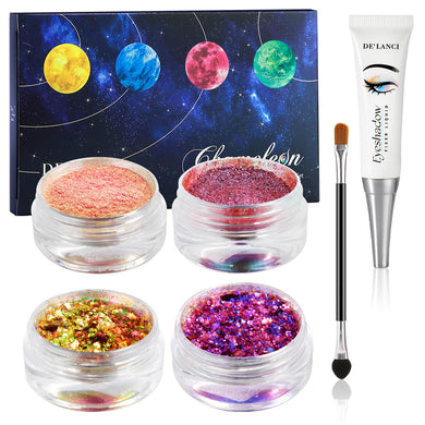 Chameleon Eyeshadow Flakes Powder Liquid Set-DE'LANCI