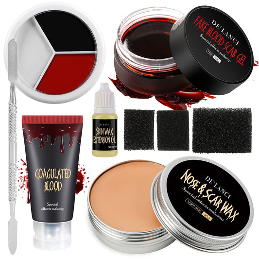 DE'LANCI SFX Halloween Makeup Kit 9 PCS Set