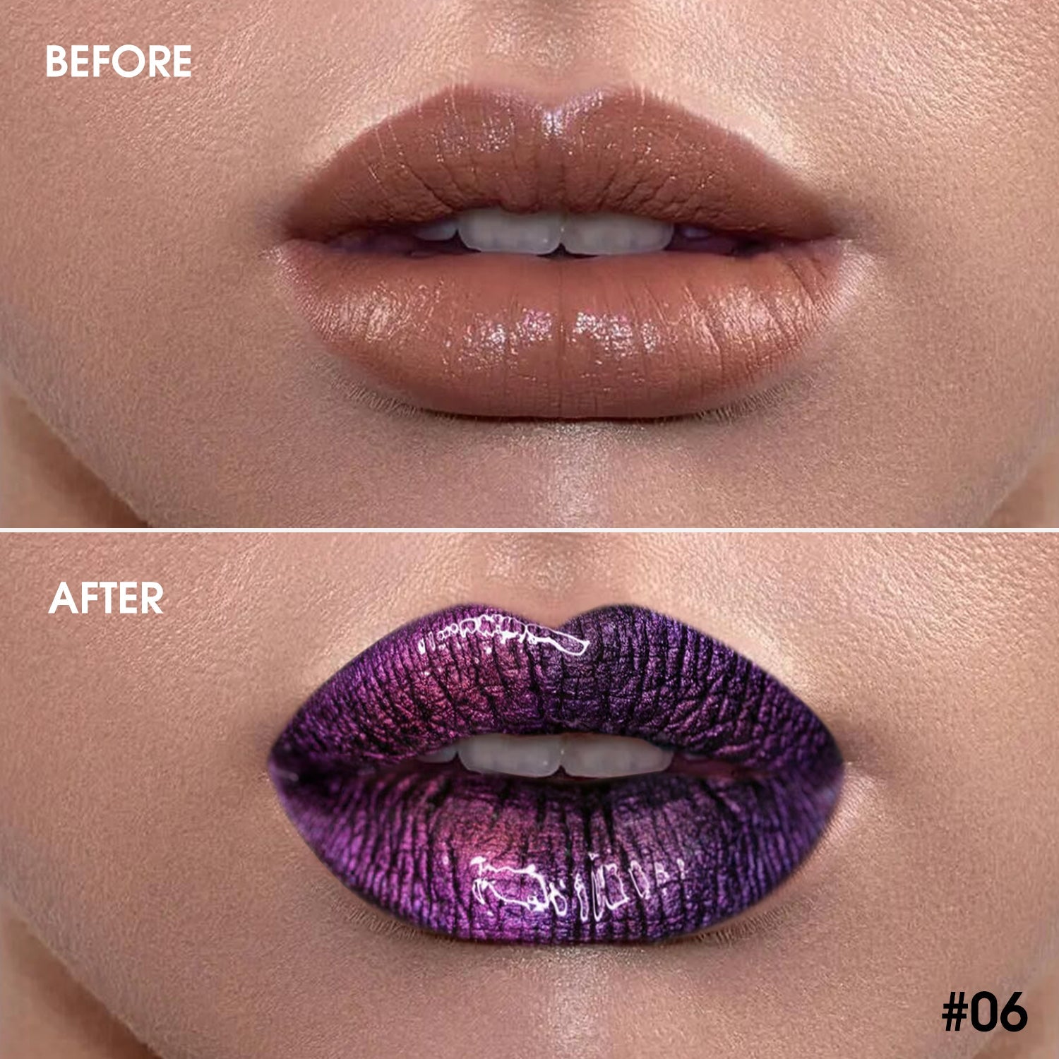Chameleon Glitter Lip Gloss - 06 Purple Green-DE'LANCI