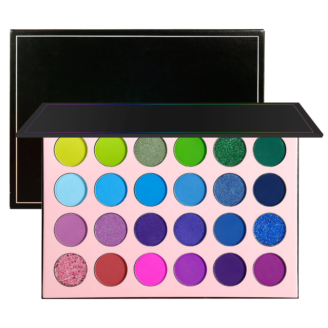 DE'LANCI Glaze Sandrlarm NEW PURPLE BLUE EYESHADOW PALETTE-24 COLOR-DE'LANCI