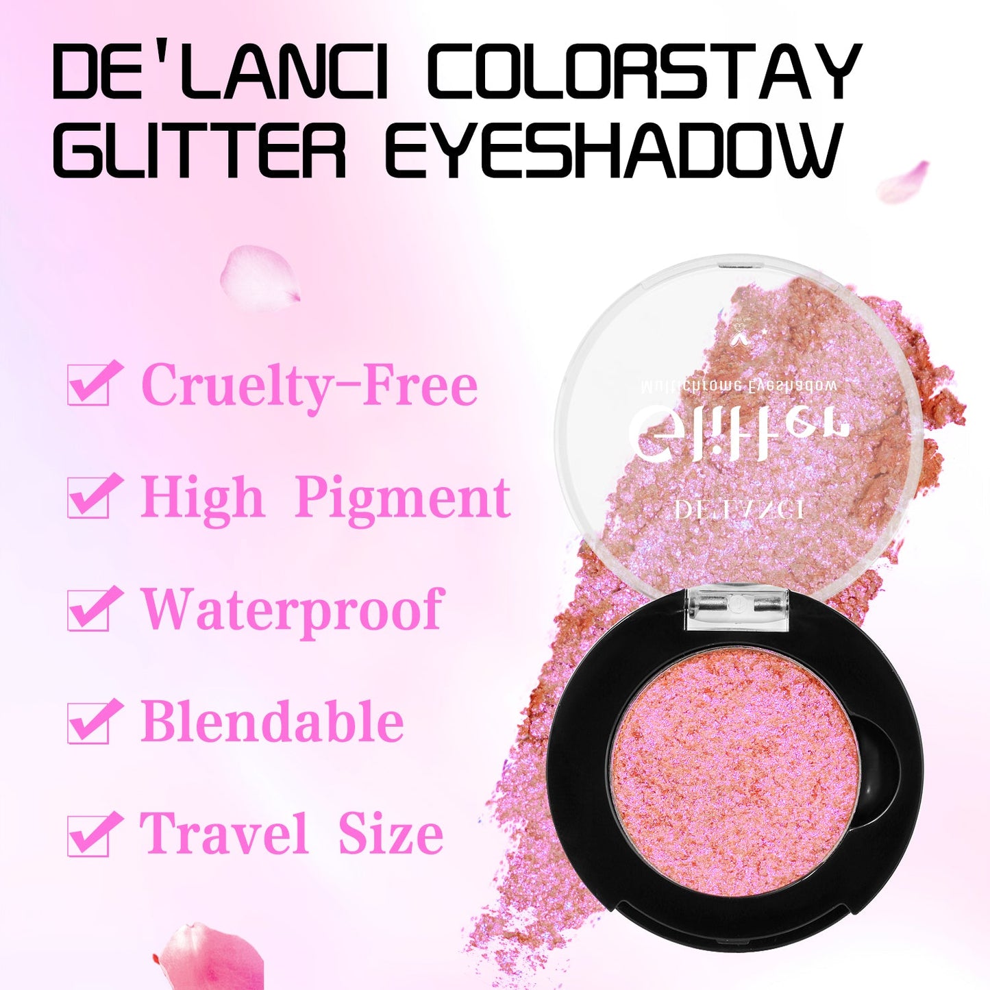 DE'LANCI Rainbow Multichrome Chameleon Eyeshadow  #4G Rose Princess-DE'LANCI