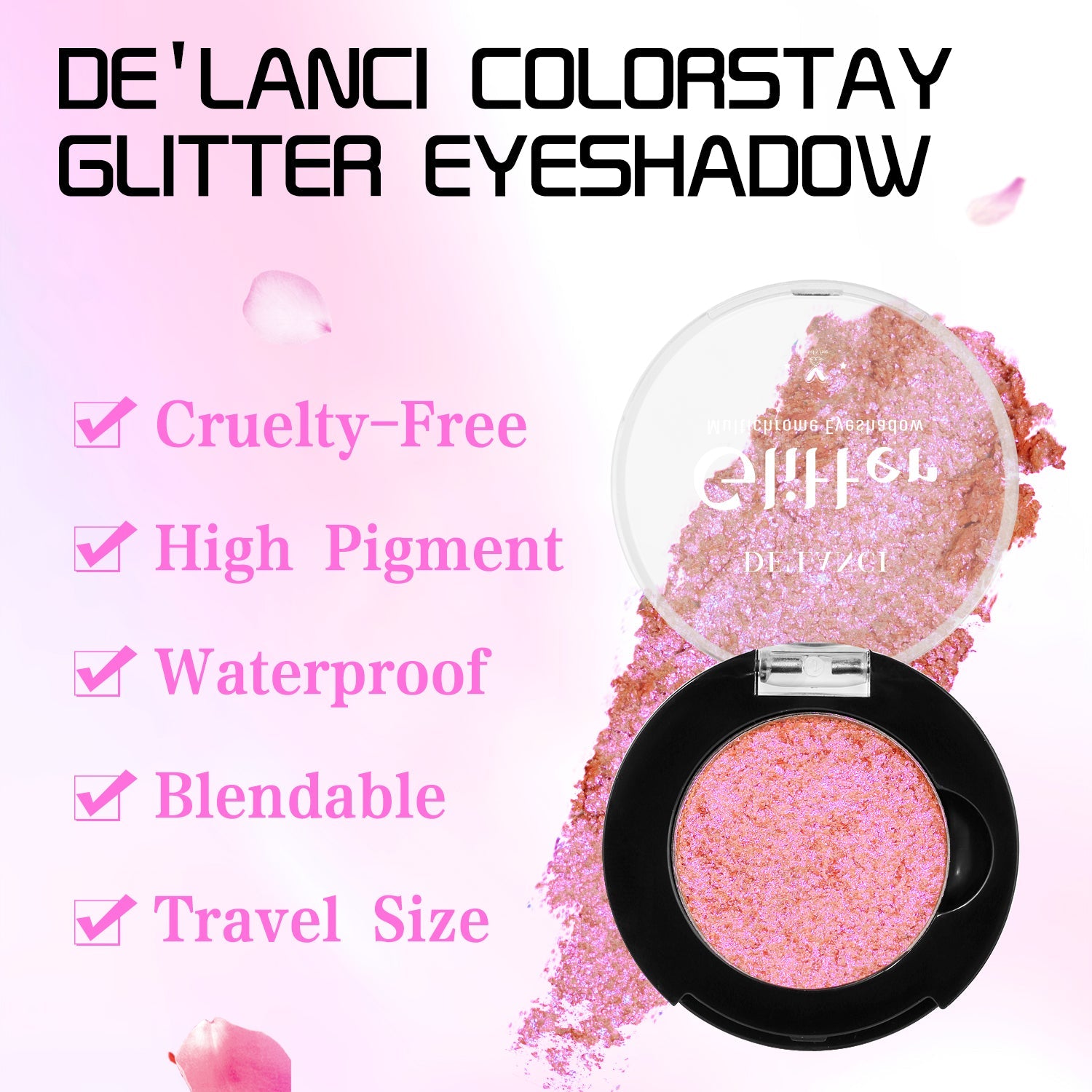 DE'LANCI Rainbow Multichrome Chameleon Eyeshadow  #4G Rose Princess-DE'LANCI