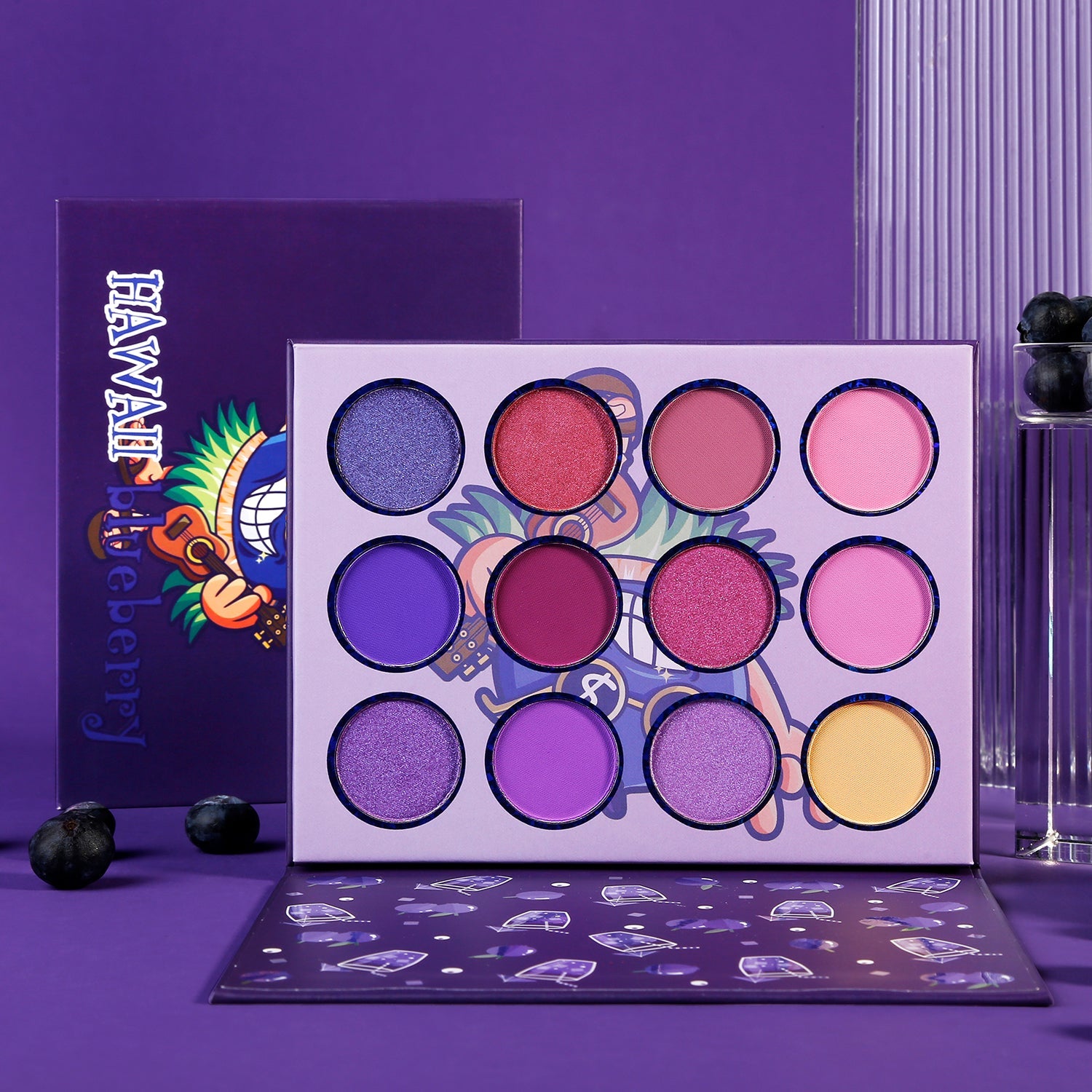 DE'LANCI Hawaii Blueberry Purple Eyeshadow Palette-DE'LANCI