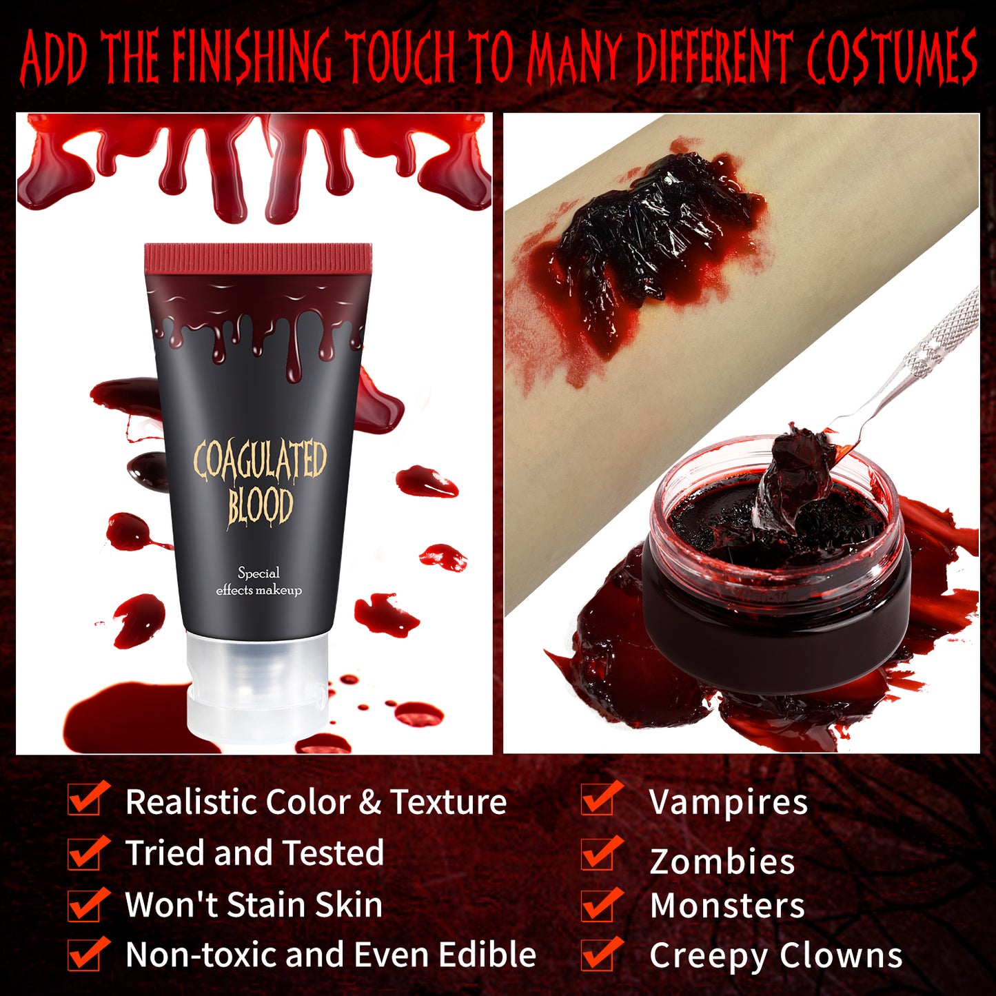 DE'LANCI SFX Halloween Makeup Kit 9 PCS Set