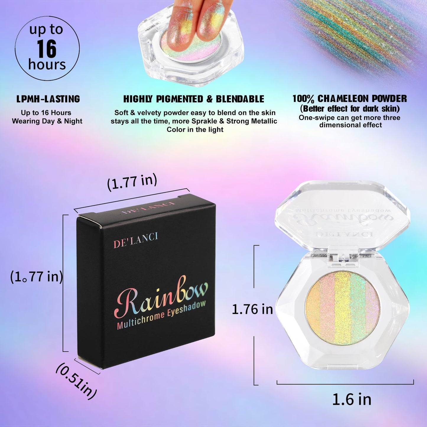 DE'LANCI Rainbow Multichrome Eyeshadow-DE'LANCI