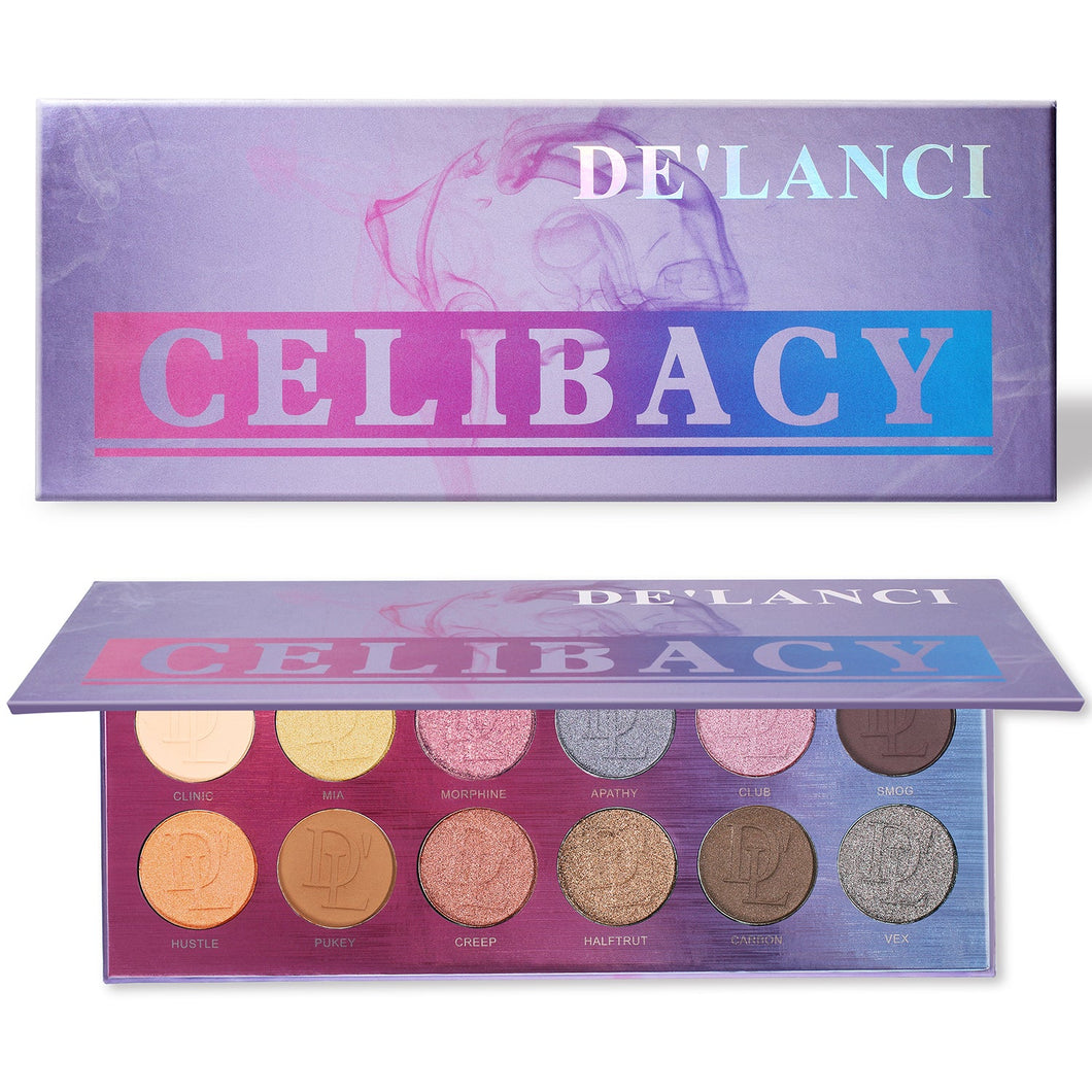 DE'LANCI 12 Color Purple Celibacy Eyeshadow Makeup Palette